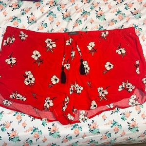 Primark Red Floral Shorts